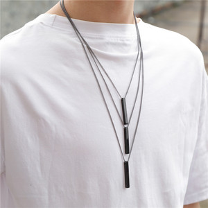 Fengshangjie — collier <span class=keywords><strong>Long</strong></span> <span class=keywords><strong>pendentif</strong></span> en acier inoxydable plaqué or pour hommes, OEM, 2022, vente en gros - Product Image 5