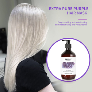 Shampooing capillaire argenté Riginas, dites adieu au jaune, 500 ml, shampooing violet, marque privée pour salon - Product Image 3