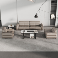 Ensemble de canapés de bureau en cuir, sectionnel, moderne, minimaliste, trois places, inclinable, éponge haute densité, durable, écologique