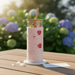 Tazza di vetro personalizzabile da 450ml con astuccio promozionale Strass - Product Image 3