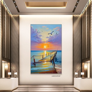 Pintura al óleo de paisaje hecha a mano, cuchillo de paleta Original, lienzo, imágenes artísticas de pared, decoración del hogar, pintura pintada a mano - Product Image 2