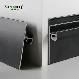 आधुनिक डिजाइन के नेतृत्व वाली प्रोफ़ाइल एल्यूमीनियम स्कर्ट बोर्ड आसान स्थापना धातु सजावटी बेस्बोर्ड मोल्डिंग - Product Image 2