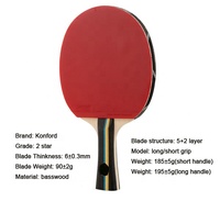 Raquettes de ping-pong Konford OEM 5 4 3 2 1 étoiles, impression de logo ODM, vente en gros, raquettes de tennis de table à une, deux ou trois étoiles pour le sport de ping-pong