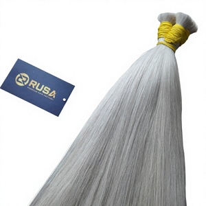 ผมต่อแบบเส้นตรงสีบลอนด์เงินจากเวียดนาม ยี่ห้อ RUSA แบบ Super Double Drawn - Product Image 1