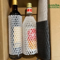 Manchon de protection anti-collision pour bouteille de vin et verre, en mousse EPE haute élasticité avec doublure en maille pour la sécurité en transit