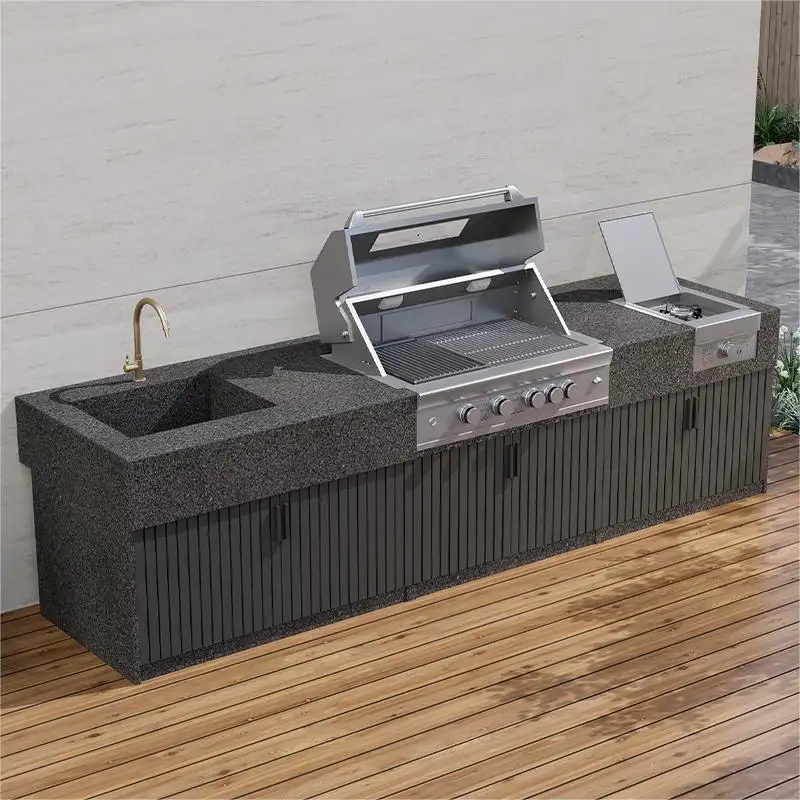 Kwaliteit Achtertuin Bbq Grill Outdoor Camping Keuken Station Met Geïntegreerd