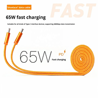 Cable de Datos Tipo C Plano de 65W de HUGEEL, Cable USB C Trenzado de Nailon 48 con Carga Súper Rápida para Teléfono 17 y Tablet
