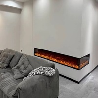 Cheminée décorative encastrée minimaliste dans le mur 3d flamme simulée pas de chauffage foyer électrique moderne intérieur