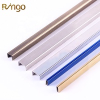 Profilé décoratif mural en métal Foshan Ringo, bande en laiton en forme de U, profilé en acier inoxydable, aluminium, bord incurvé, garniture de carrelage d'angle