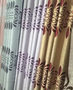 Supplier African Curtains In Stock 100% Polyester Curtain Woven Jacquard Fabric Chinese