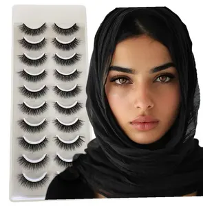 10 जोड़ी 3d मिंक झूठी eyelashes मिंक बरौनी स्ट्रिप्स प्राकृतिक eyelashes 3d मिंक थोक