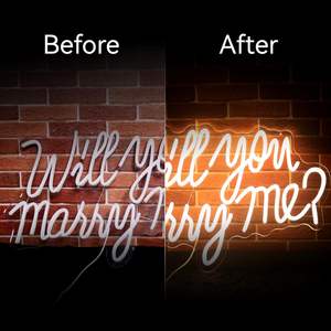 Letrero de Neón '¿Te Casarías Conmigo?' para Fondo de Fiesta de Boda, Letras LED Iluminadas para Propuesta de Matrimonio, Día de San Valentín - Product Image 4