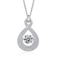 Collier en Moissanite, Argent Sterling 925, Pendentif Goutte d'Eau Infini, Couleur D VVS1, 6,5 mm, 3 Couleurs
