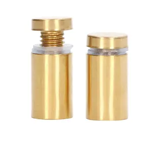 Distanziatore per segnaletica in alluminio 1 "diametro x 1-1/2" lunghezza barile fissaggio per localizzatore distanziatore per segnaletica lucidata in oro