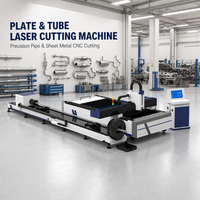 Découpeuse laser à fibre intégrée pour tôles et tubes industriels, principalement pour la fabrication de métaux, avec traitement occasionnel de plaques et de tubes