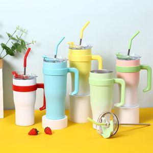 Vaso Térmico de Viaje para Auto de 40oz con Asa, Tapa, Pajita y Base Antideslizante, Diseño Personalizado OEM ODM - Product Image 5