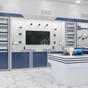 Güvenlik kamerası ekran dükkanı dekorasyon Showroom CCTV dükkanı iç tasarım perakende