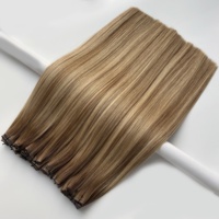 Cheveux humains vierges de qualité supérieure, ondulés et lisses, pré-collés, double trame, fabriqués à la machine, pour salon professionnel, avec conception de logo gratuite et grand stock disponible
