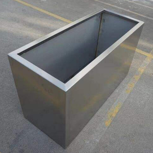 Maceta Personalizada <span class=keywords><strong>Extra</strong></span> Grande de Acero Inoxidable, Jardinera Rectangular, Maceta Metálica - Product Image 1