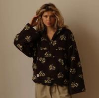 Nouveau style automne/hiver, pull à volants fleuris, pull en fourrure chaud, pull en tricot pour femmes