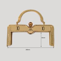 Cadre de sac carré en alliage de zinc de haute qualité 20 cm, fermoir à boucle doré pour sac à main