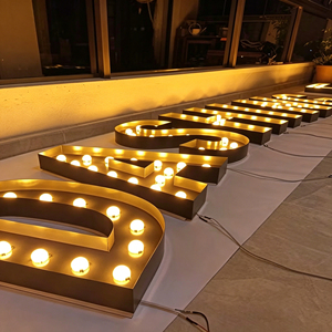 Customizable Large LED Letter Lights Metal Indoor <b>Decorative</b> <b>Lighting</b> 2700K Warm White AC Powered - Product Image 1