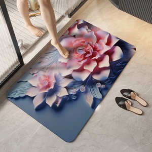 Soft Flower 3D Bathroom <b>Mat</b> Absorb Water Antislip Quick Dry for Bathroom Floor Door Kitchen Bedroom Diatom <b>Mats</b> - Product Image 3