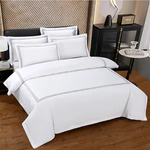 थोक बिस्तर की चादर महानगरीय फैशन शुद्ध कपास की दो सफेद बिस्तर शीट राजा आकार बिस्तर सेट