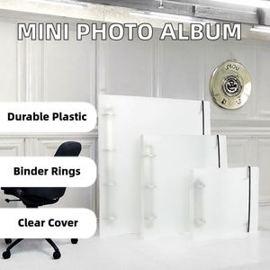Classeur à 4 anneaux en PP givré avec sangle élastique, carnet semi-transparent à feuilles mobiles pour le bureau et la papeterie scolaire - Product Image 2