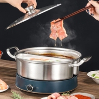 Kompor Induksi Gas Stainless Steel Shabu Hot Pot Terbagi, Panci Hotpot Mandarin Duck Cina, Fondue Chinoise, Peralatan Masak Dapur