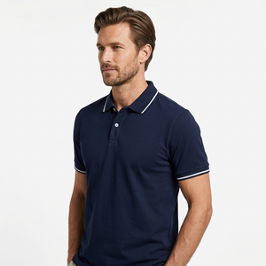Camiseta Polo de Algodón para Hombre, Manga Corta, Cuello con Ribete en Contraste, Ropa Deportiva Informal - Product Image 5