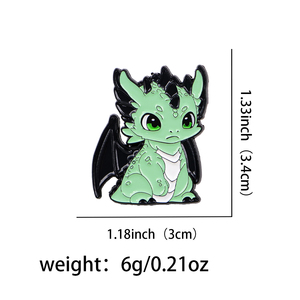 Broches en émail souple colorées de dessins animés de dragons, épingles de revers pour sacs à dos, broches pour vêtements d'enfants, badges de mode, accessoires de bijoux - Product Image 3