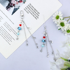 Porte-clés en alliage avec nœud papillon étoile et cœur pour chiot, pendentif personnalisé et polyvalent pour chaîne de téléphone - Product Image 1