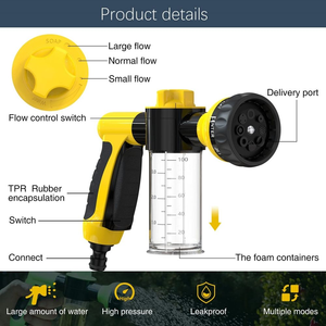 Hot Selling Pet Cleaning & Grooming Product, 8 <b>Spray</b> Modes Plastic <b>Dog</b> Bathing <b>Spray</b> Gun, Garden Hose Nozzle with Pet Bath Brush - Product Image 3