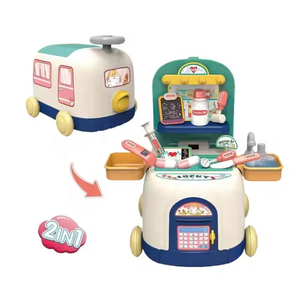 Personalizado simulado pequeño Doctor juguetes almacenamiento pequeño tren juguete 2 en 1 Doctor juego juguetes rompecabezas juego de rol - Product Image 1