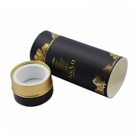 Kotak Silinder Hitam Cetak Kustom untuk Parfum Kosmetik Kemasan Tabung Kertas Kerajinan Ramah Lingkungan Berkualitas Tinggi yang Dapat Didaur Ulang dengan Lapisan UV