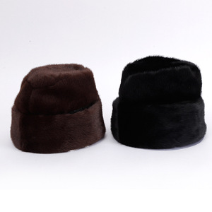 Men's Lei Feng Hat Winter Imitation Mink <b>Fur</b> Warm Windproof Classic Style Adult Hat For Elderly - Product Image 5