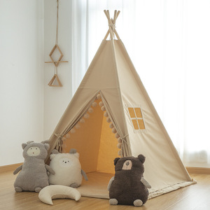 Tente de camping en toile de coton naturelle <span class=keywords><strong>pour</strong></span> enfants, tente <span class=keywords><strong>tipi</strong></span> <span class=keywords><strong>pour</strong></span> enfants, tente <span class=keywords><strong>tipi</strong></span> <span class=keywords><strong>pour</strong></span> enfants <span class=keywords><strong>pour</strong></span> l'intérieur - Product Image 4