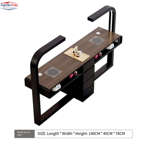 Professional <b>Salon</b> Multi-Functional Nail Table Set Spacious Tabletop Organized Storage with Ergonomic Seating for Nail Studios - Product Image 3