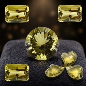 Precio de fábrica al por mayor, cuarzo de oliva natural, piedras preciosas sueltas facetadas, corte de trillones, todos los tamaños, certificado IGI, pares disponibles - Product Image 3