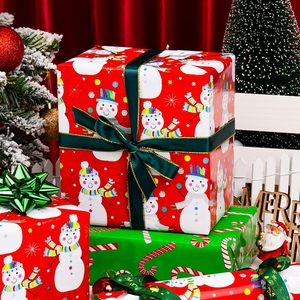 Yarcony Christmas Wrapping Paper Roll 17 Inch X 33 Feet Reversible Snowman Design For Gift Craft - Product Image 4