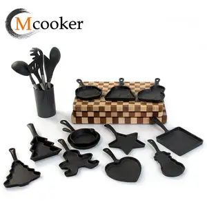 mcooker 2023 new kitchen 18pcs villa camping luxury cooking cast iron non stick pots and pans cookware sets