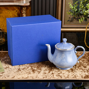 Luxury Light Blue Floral Ceramic Bowl <b>Set</b> Handcrafted Porcelain Dishes With Gold Rim and Gift Box <b>for</b> Special Occasions - Product Image 6