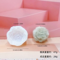 Grands moules en silicone 3D pour fleurs de pivoine et d'hibiscus, 3 tailles, pour bougies, gypse, bricolage