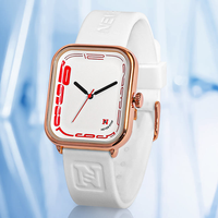 Montre à quartz unisexe NS Never Stop N920, cadran carré simple, bracelet en silicone, étanche, pour homme et femme, montres uniques