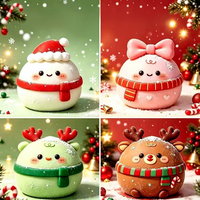 Cadeau de Noël Mochi Squishy Père Noël Grand Jouet à Presser Anti-Stress Dessin Animé à Rebond Lent
