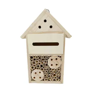 Garden attracts insects house children observe bugs garden decoration solid wood house