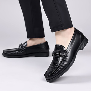Dress Shoes Patent Leather <b>Round</b> Toe Slip-On <b>Cushioned</b> EVA Midsole Rubber Outsole All Seasons Solid Color wholesale - Product Image 2