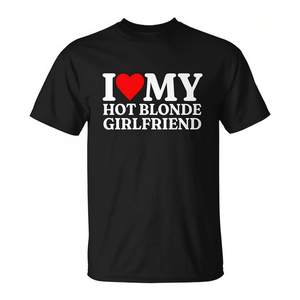 Camiseta I Love My Hot Blonde Girlfriend, color negro, unisex, talla para adultos - Product Image 2