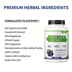 <span class=keywords><strong>Capsules</strong></span> de protection antioxydante à marque privée OEM, certifiées ISO22000 et KOSHER, supplément naturel d'extrait de pépins de raisin en gélules dures - Product Image 4